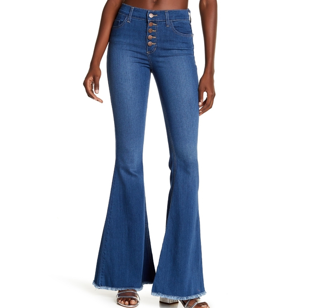 High Rise Fit to Flare Jeans Denim from Nordstrom